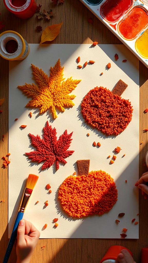 Colored Rice Fall Art