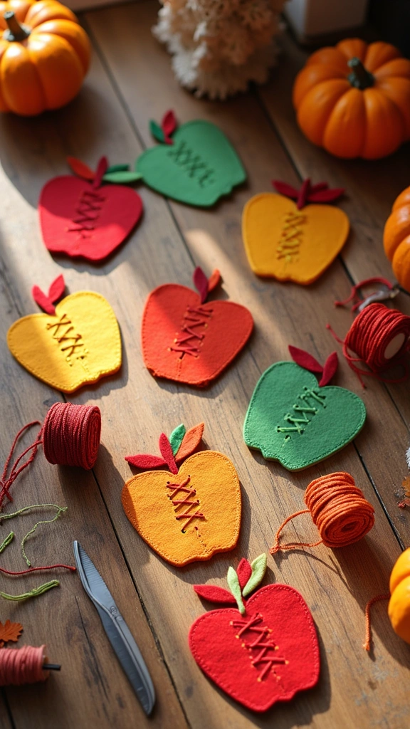 Felt Apple Lacing Cards