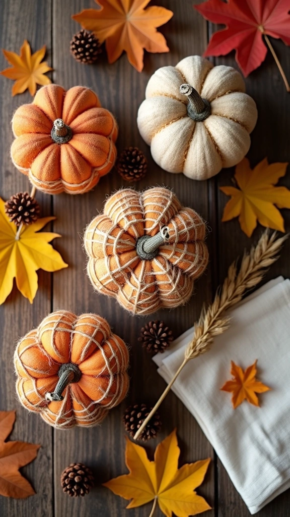 Twine Wrapped Pumpkins