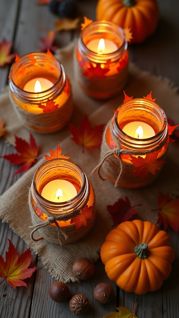 DIY Fall Candle Holders