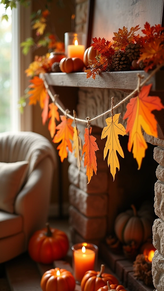 Wooden Leaf Garland