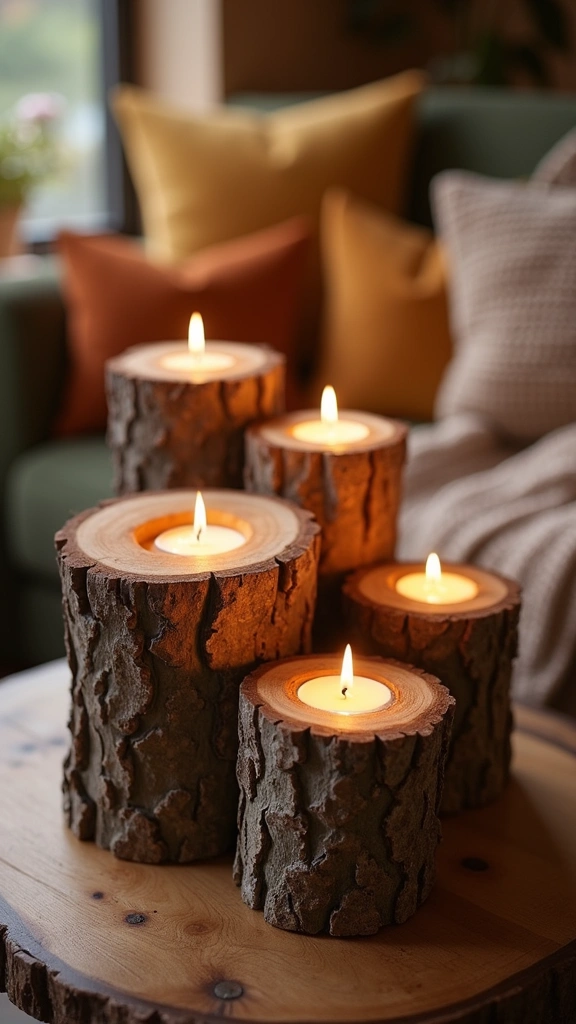 Wooden Candle Holders
