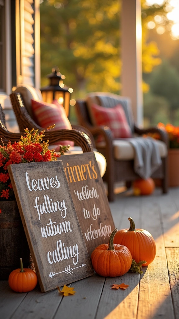 Signs with Seasonal Quotes