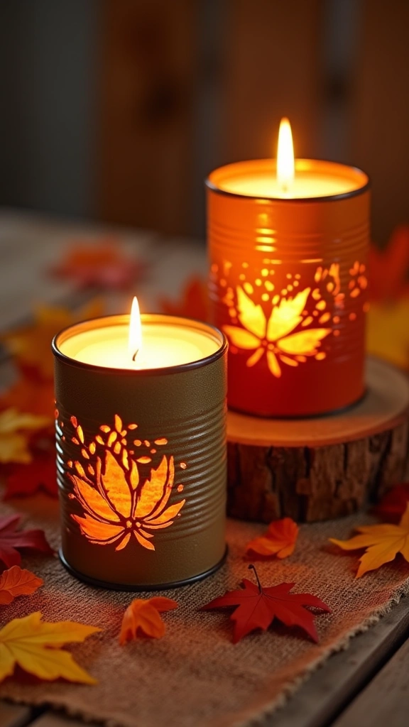 Fall-Themed Candle Holders