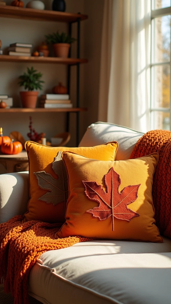 Felt Leaf Pillow Covers