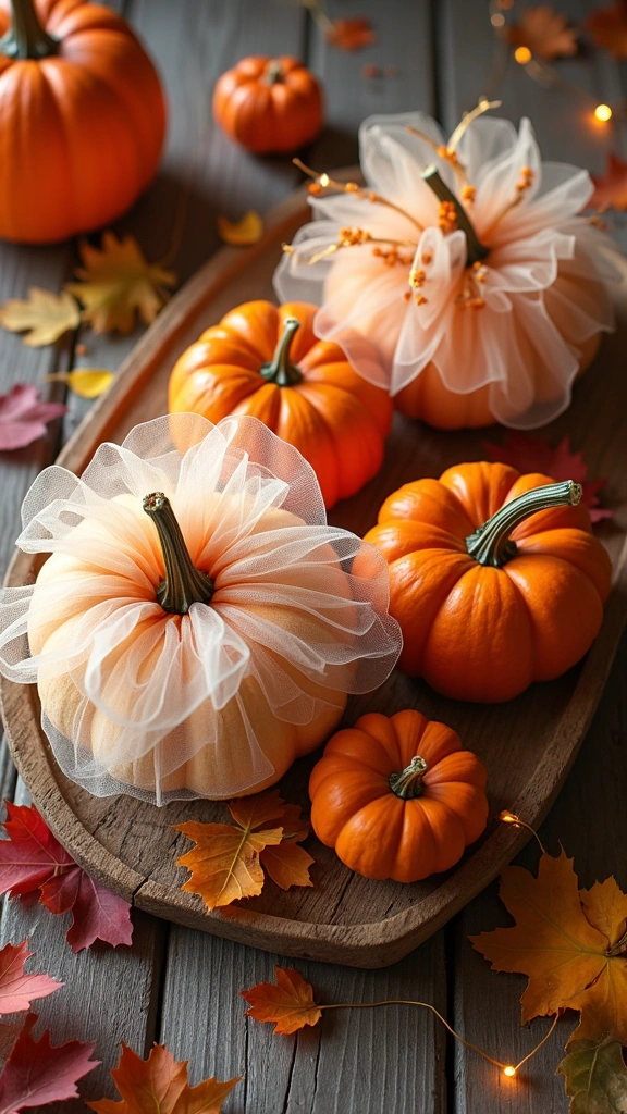 Tulle Pumpkin Displays