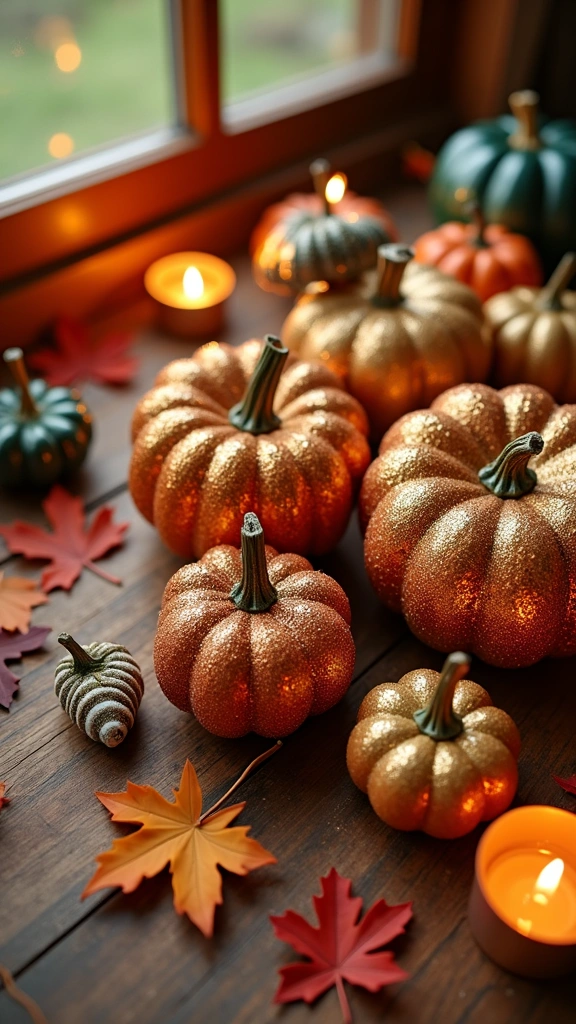 Glitter Pumpkin Decorations