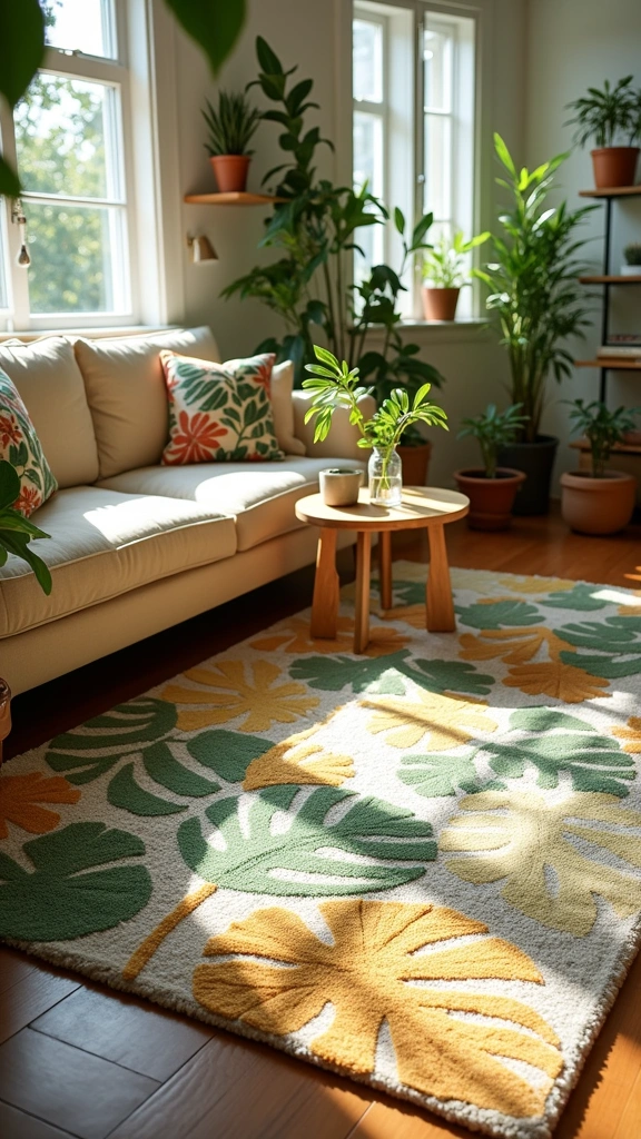 Leaf-Inspired Floor Decor