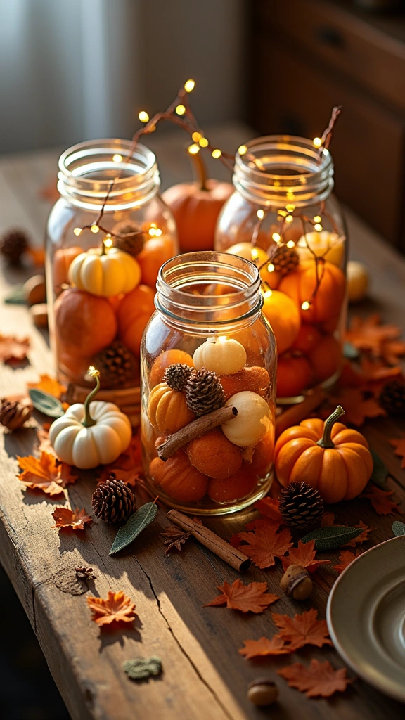 Mason Jar Fall Centerpieces