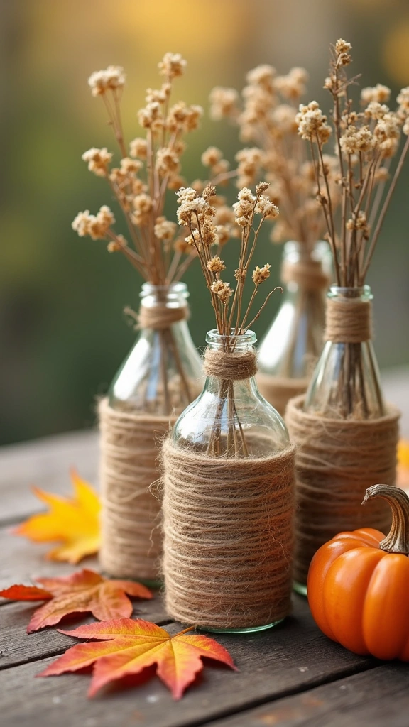 Twine and Glass Vases