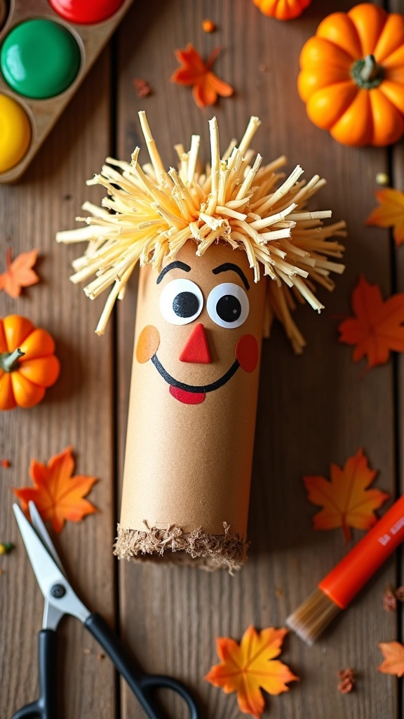 Toilet Paper Roll Scarecrow