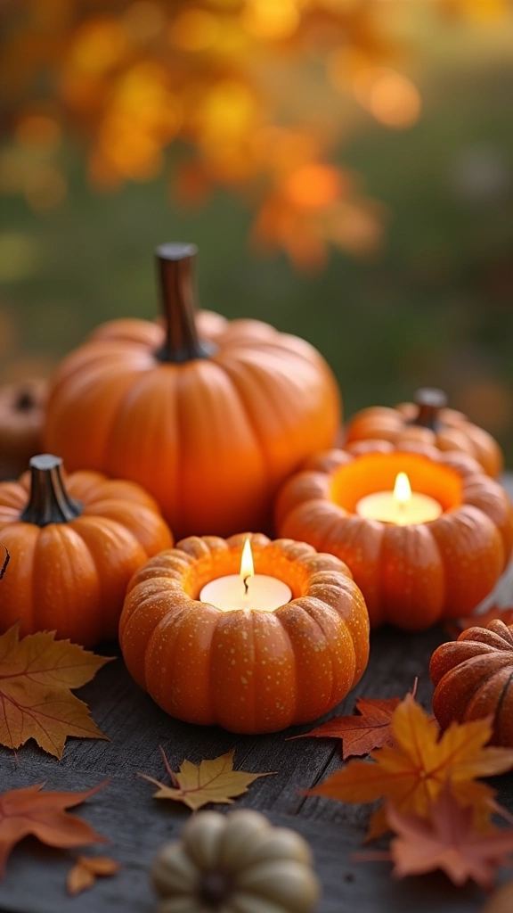 Fall-themed Candle Holders