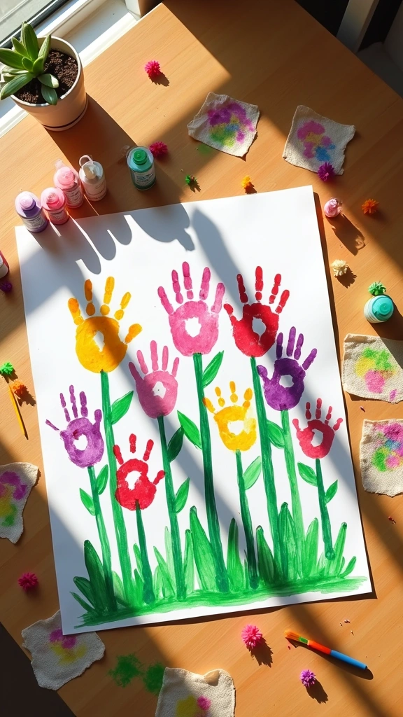 Handprint Flower Garden