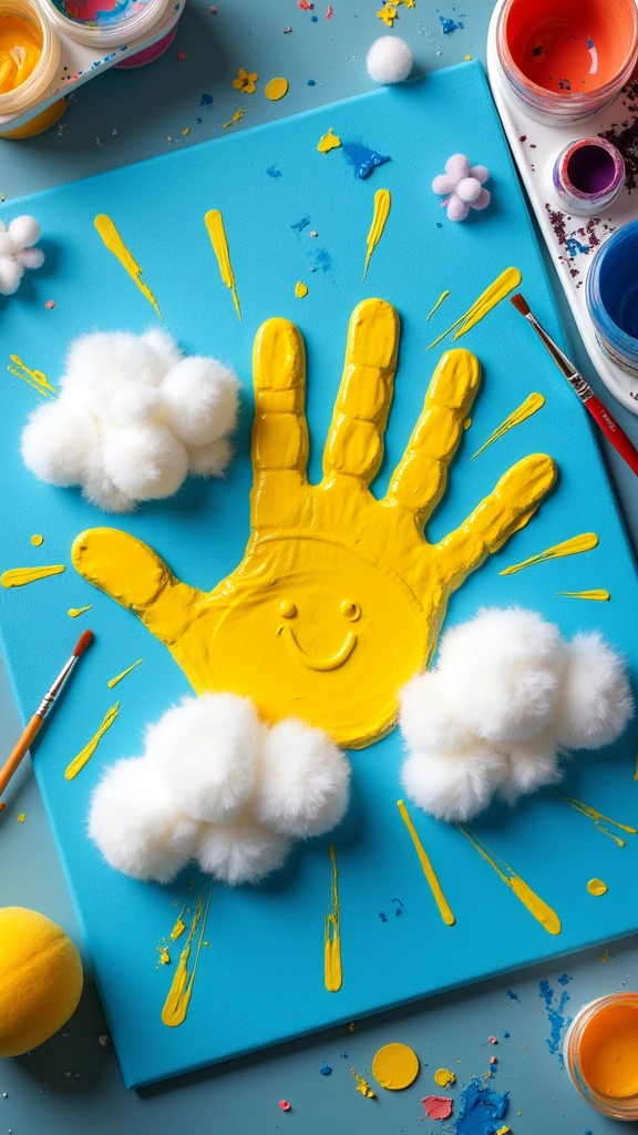 Handprint Sun and Clouds