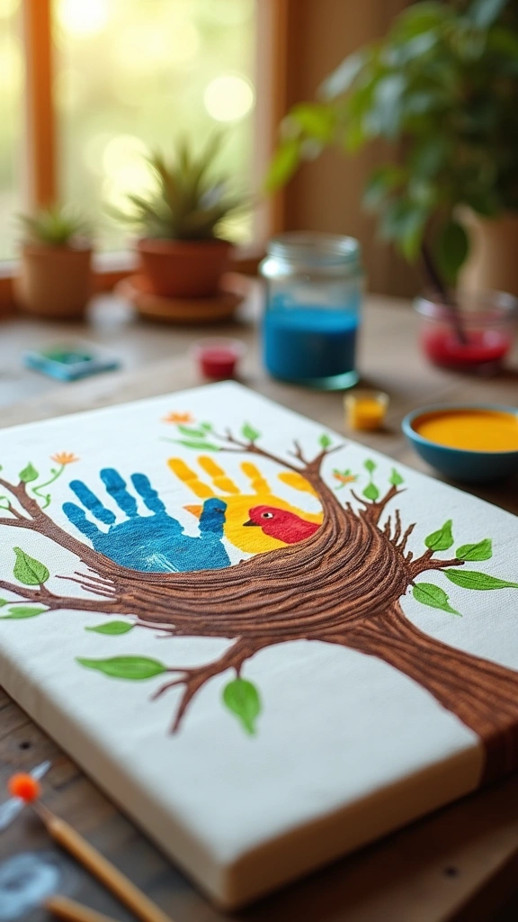 Handprint Nest with Birds