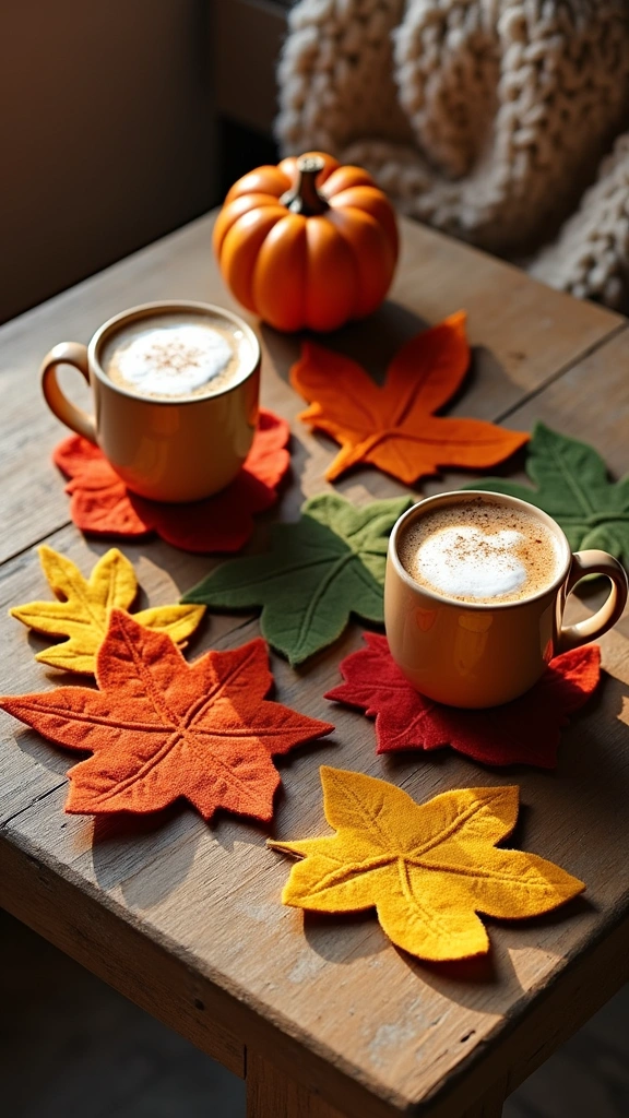 Felt Leaves Coasters