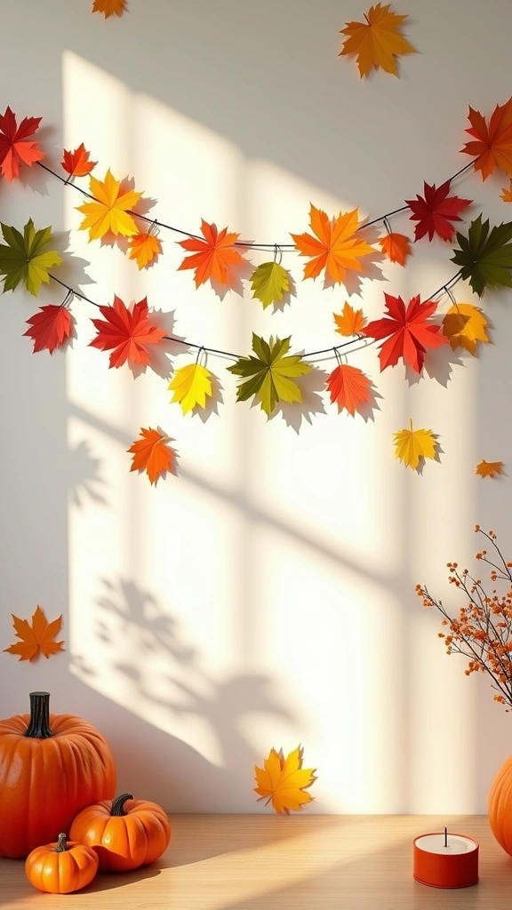 Colorful Paper Leaf Garland