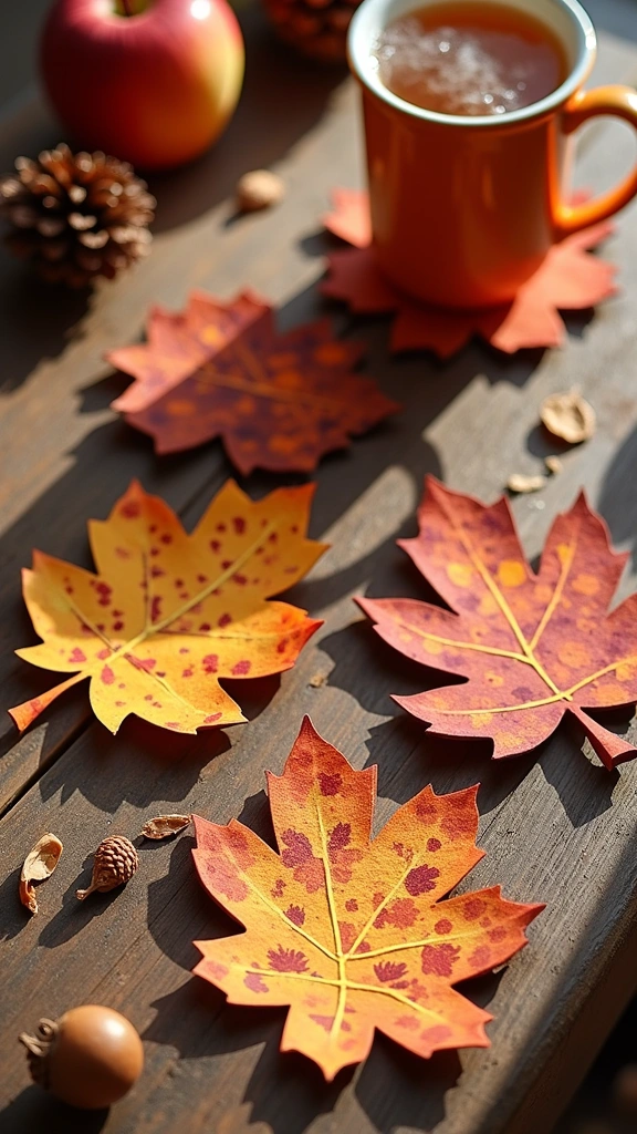 Paper Leaf Coasters