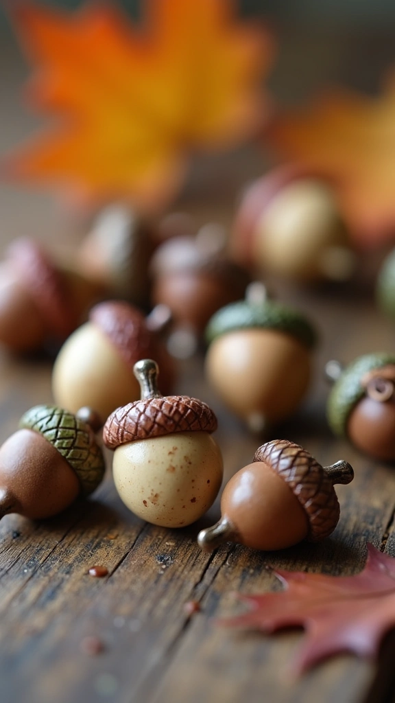 Clay Acorn Charms