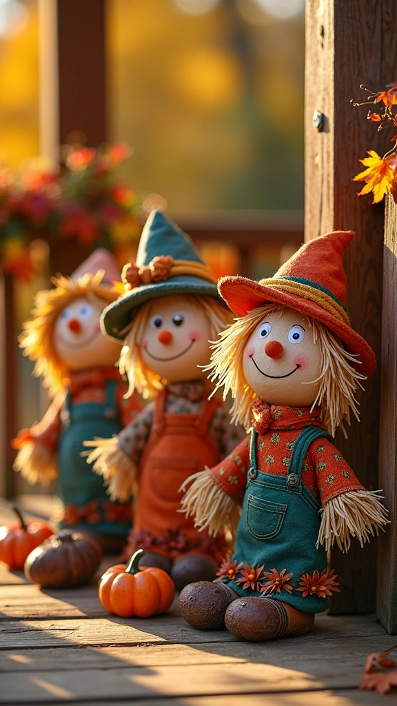 Whimsical Clay Scarecrows