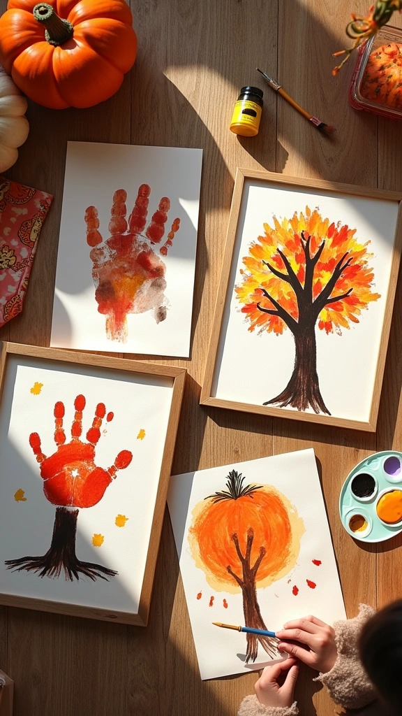 Fall-Themed Handprint Art