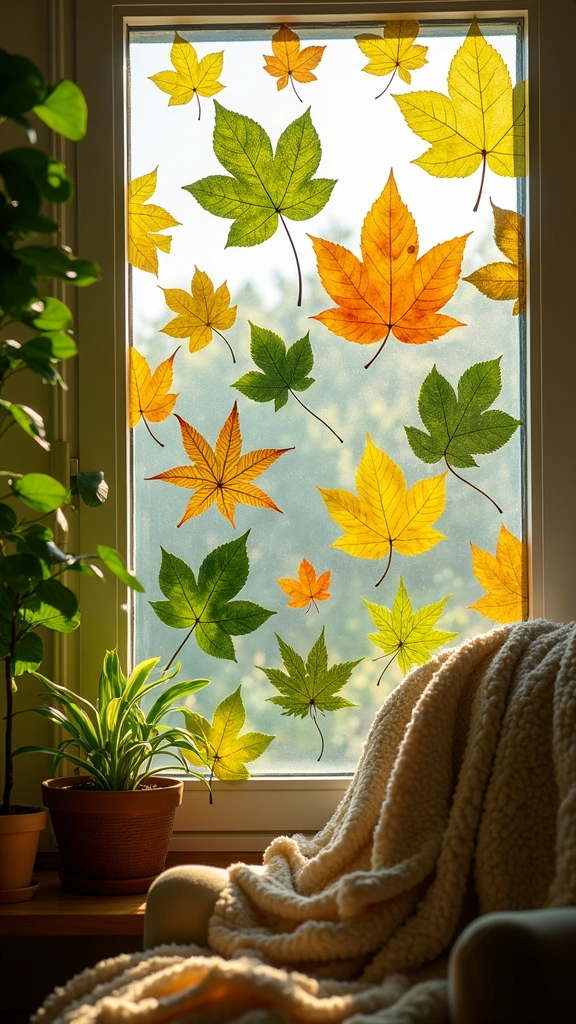 Leaf Rubbing Window Clings