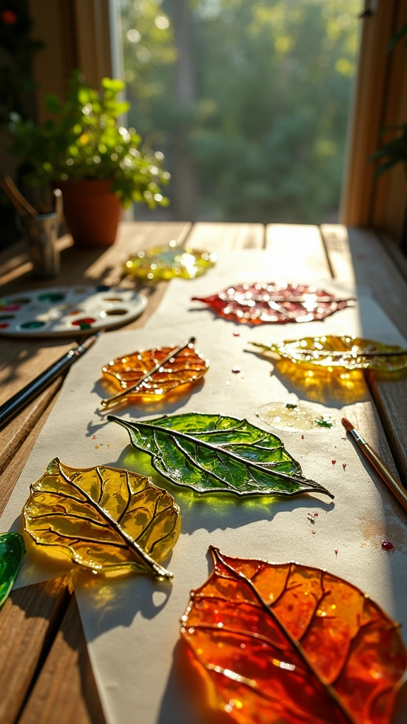 Leaf Stained Glass Art
