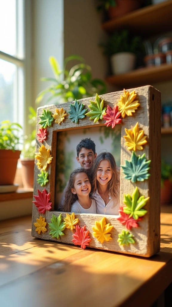 Leaf Decorated Picture Frames