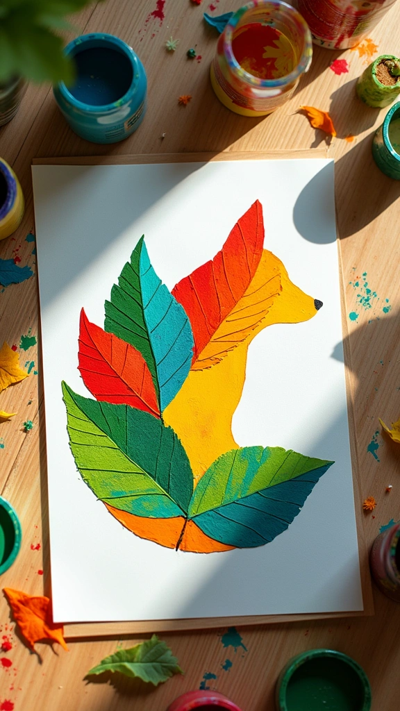 Leaf Animals on Canvas