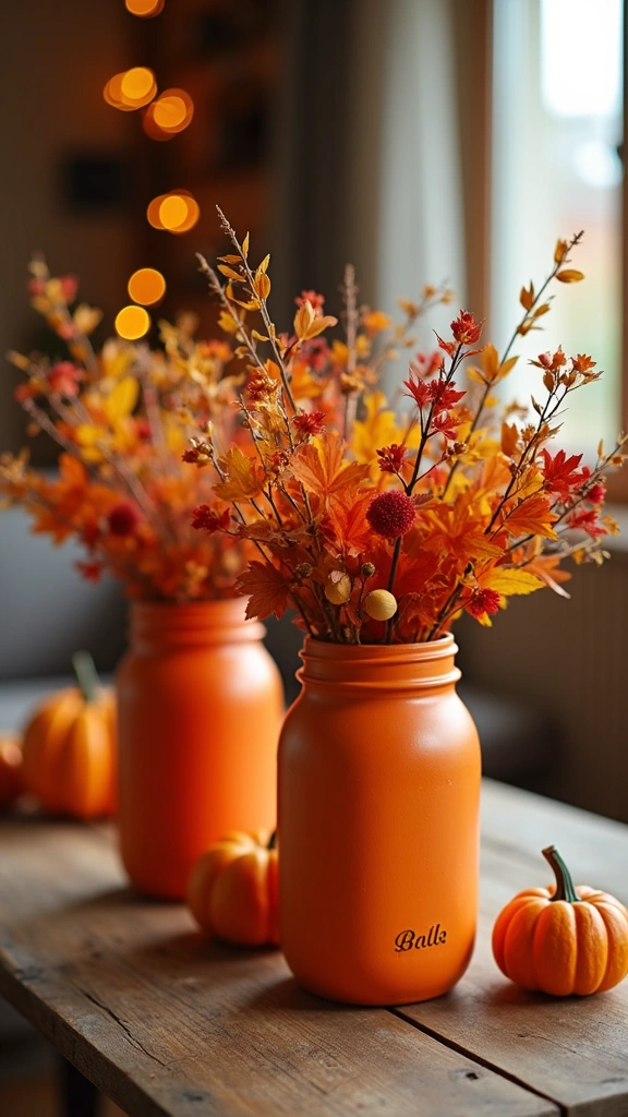 Pumpkin Mason Jar Vases