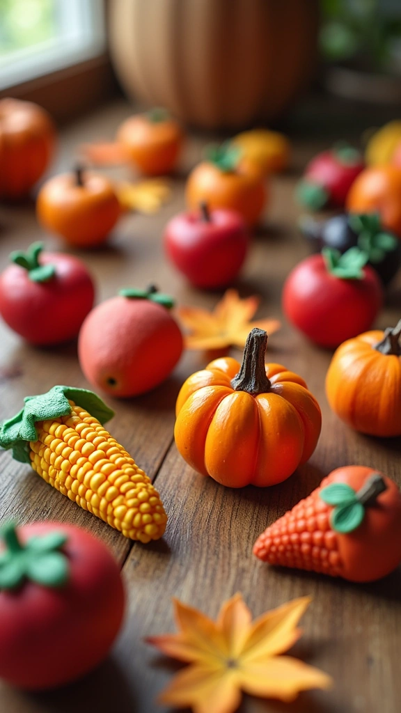 Clay Fruit and Veggie Magnets