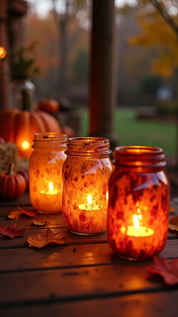 Mason Jar Fall Lanterns