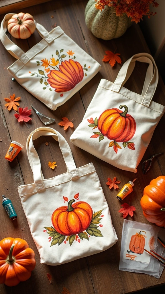 Autumn-Themed Tote Bags