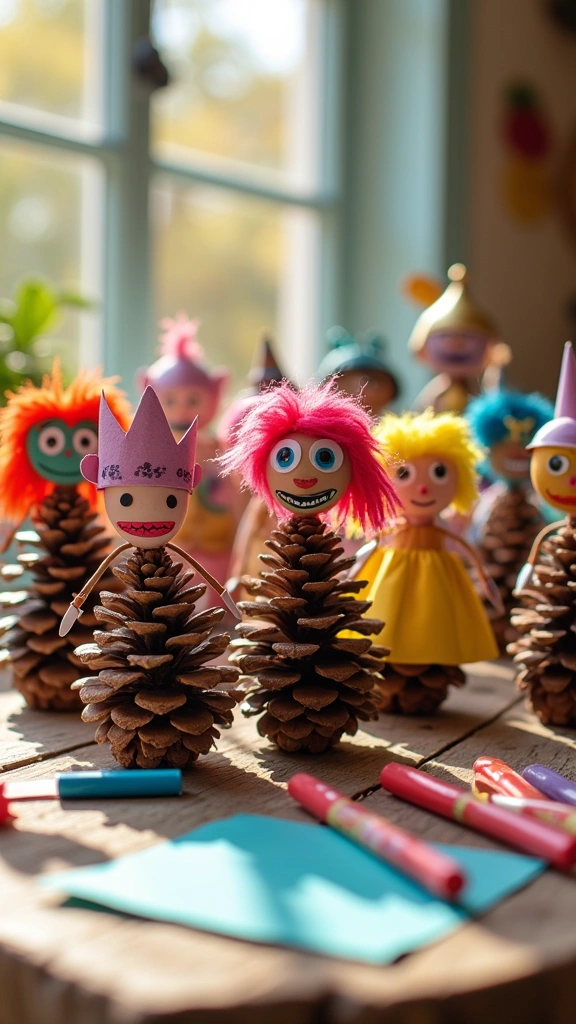 Pine Cone Puppets