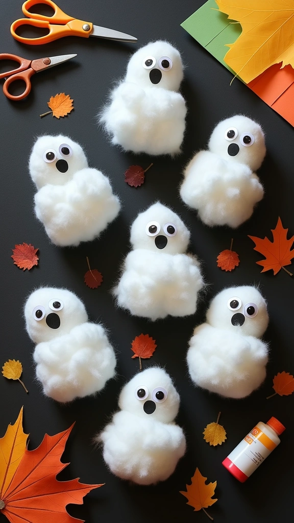 Cotton Ball Ghosts