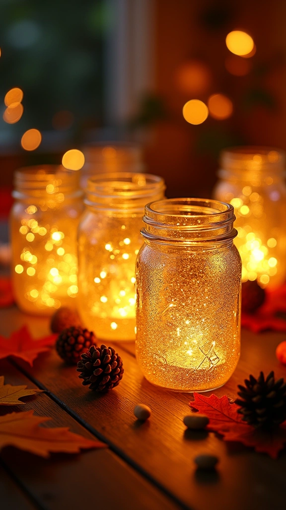 Glitter Galore: Fall Mason Jar Lanterns