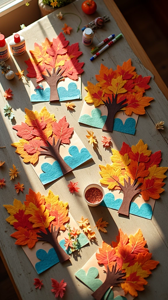 Sparkly Fall Tree Diagrams