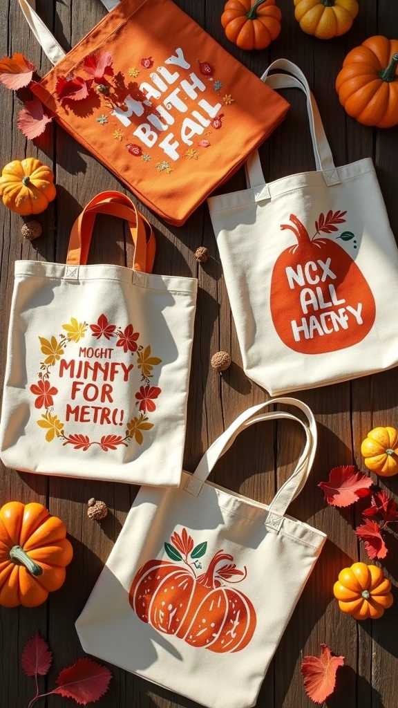 Fall-Themed Tote Bags