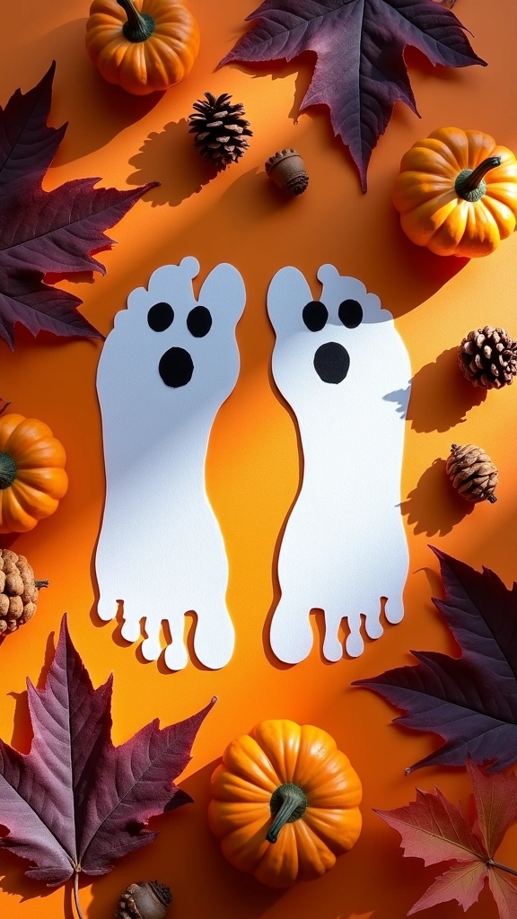 Halloween Footprint Ghosts