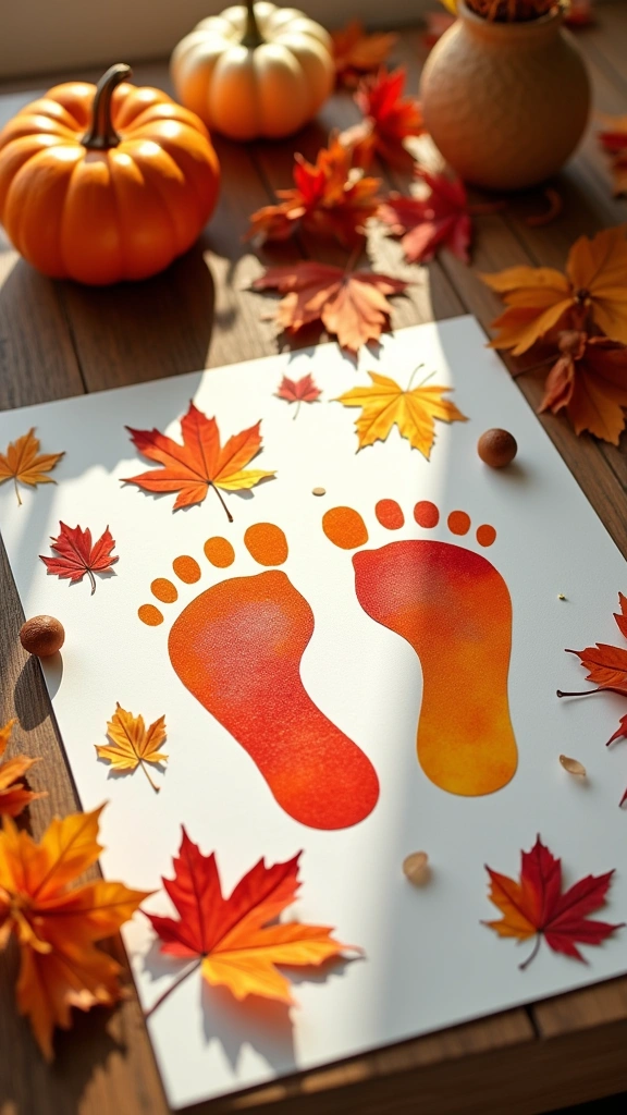Fall-Themed Footprint Placemat