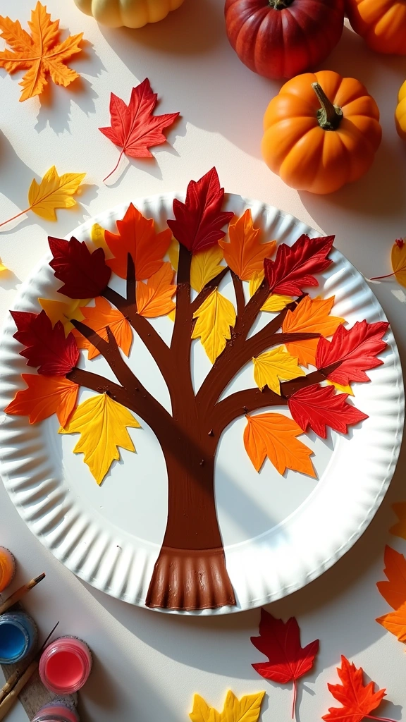 Paper Plate Fall Tree