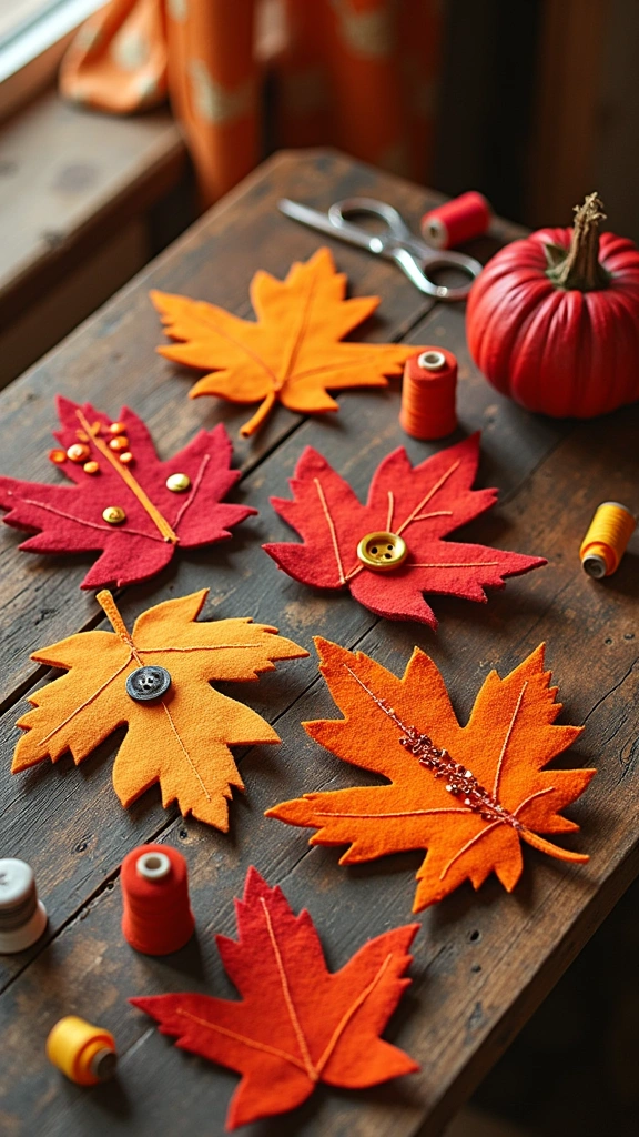 Felt Leaf Wall Hangings
