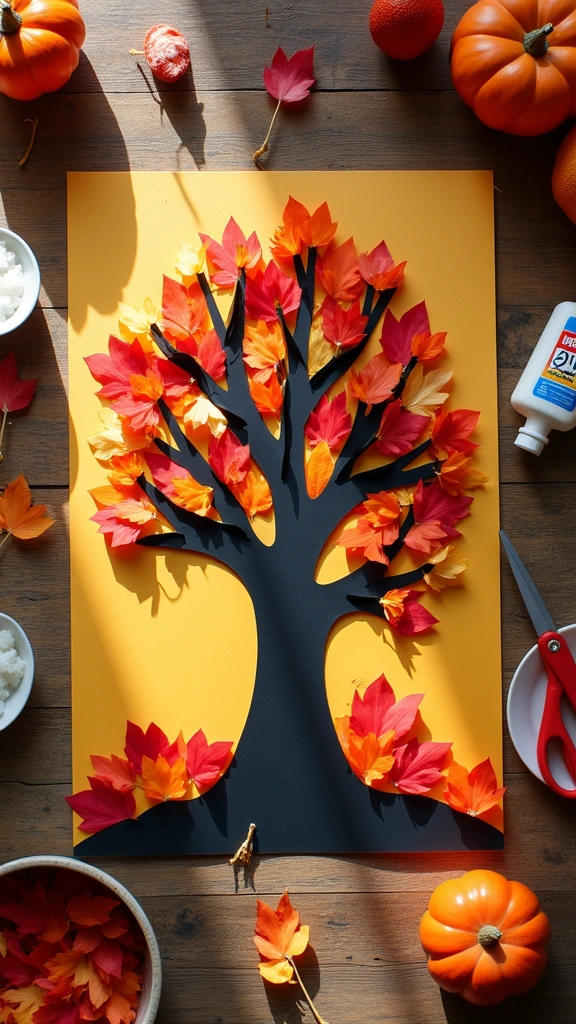 Fall Tree Silhouette Art
