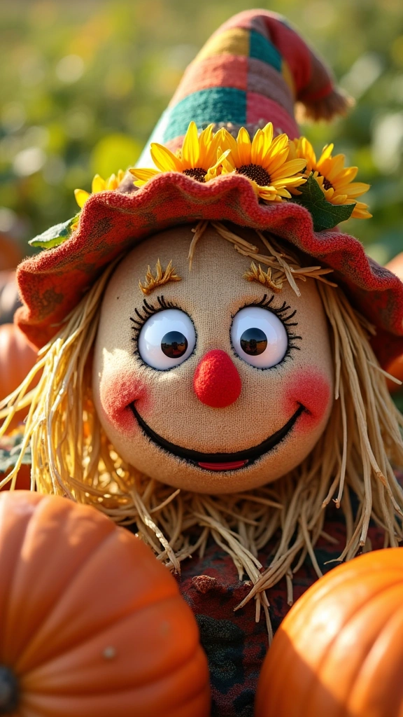 Scarecrow with a Funny Expression