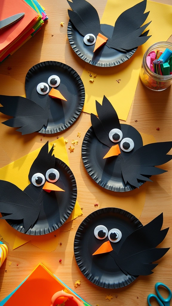 Paper Plate Crows