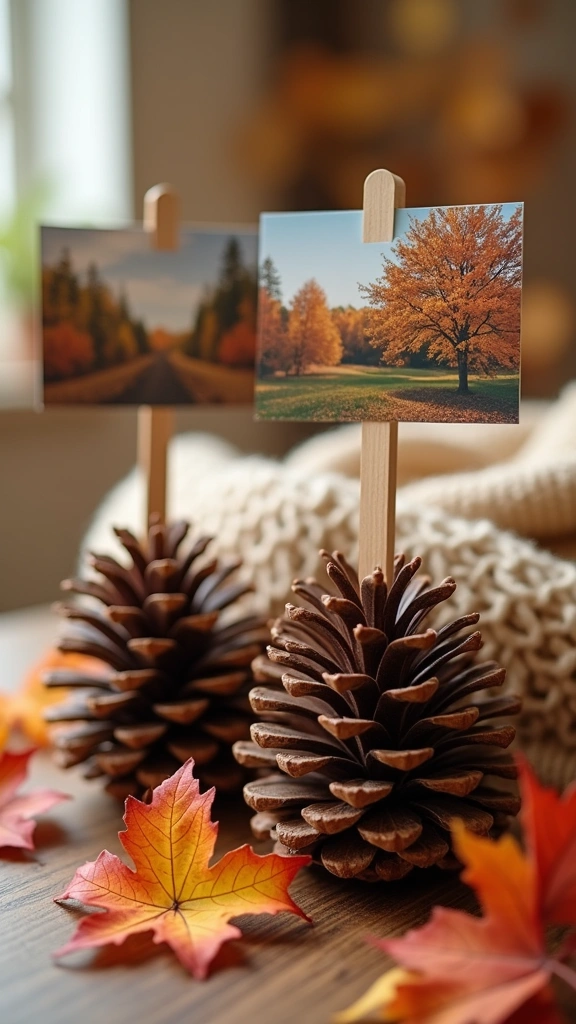 Pinecone Photo Holders