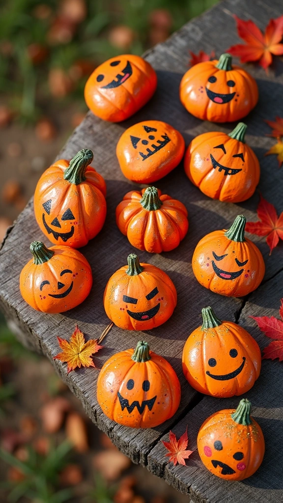 Painted Pumpkin Rocks