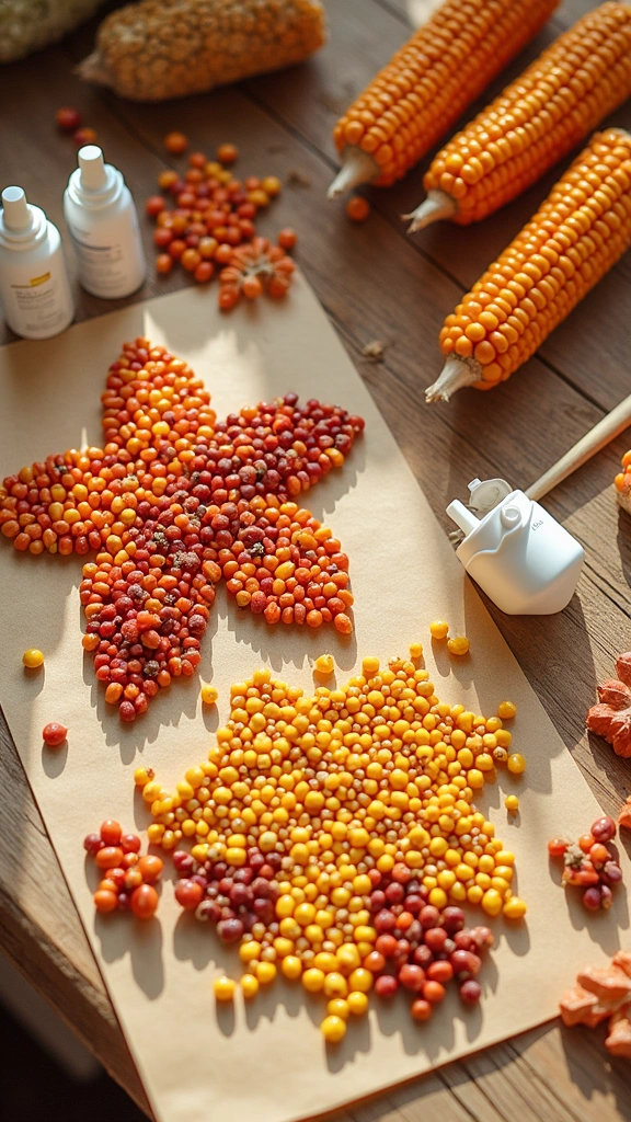 Colorful Corn Kernels Art