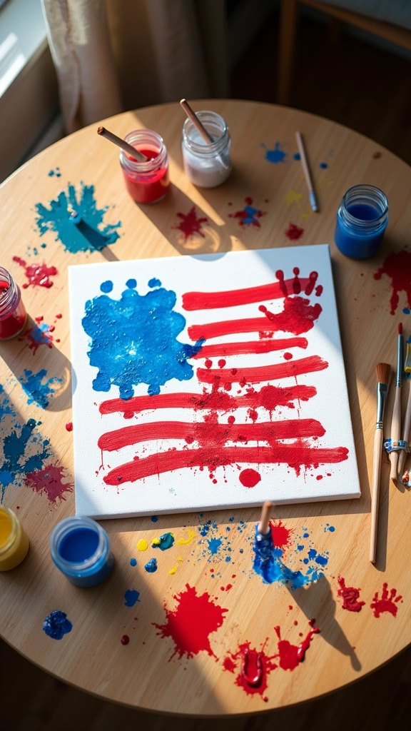 Handprint Flag Canvas