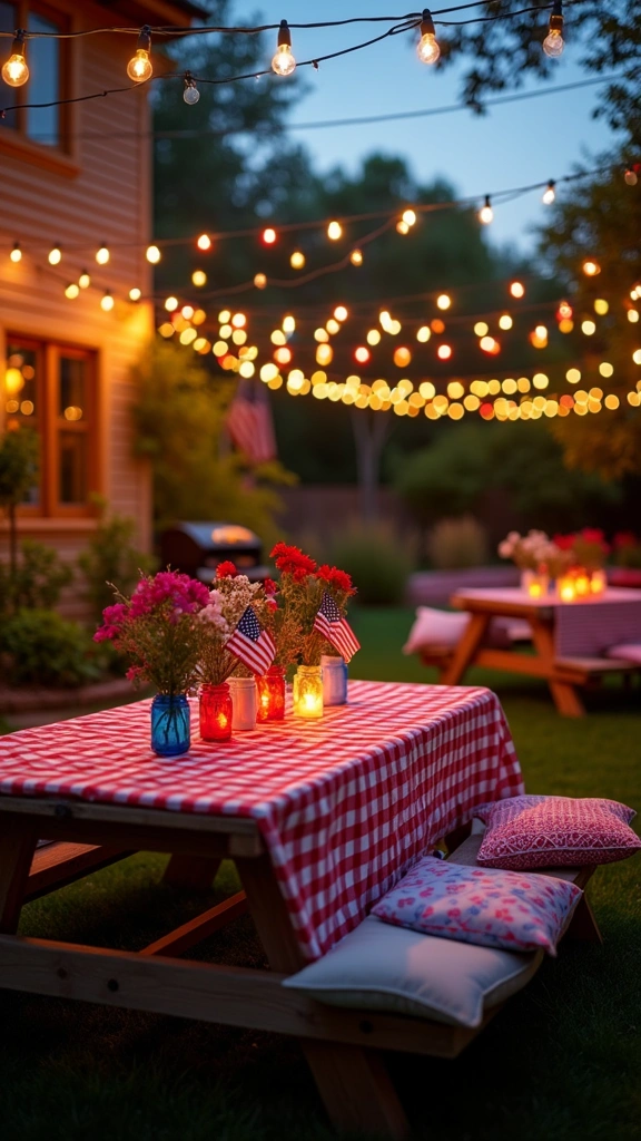 DIY Red, White, and Blue Fairy Lights